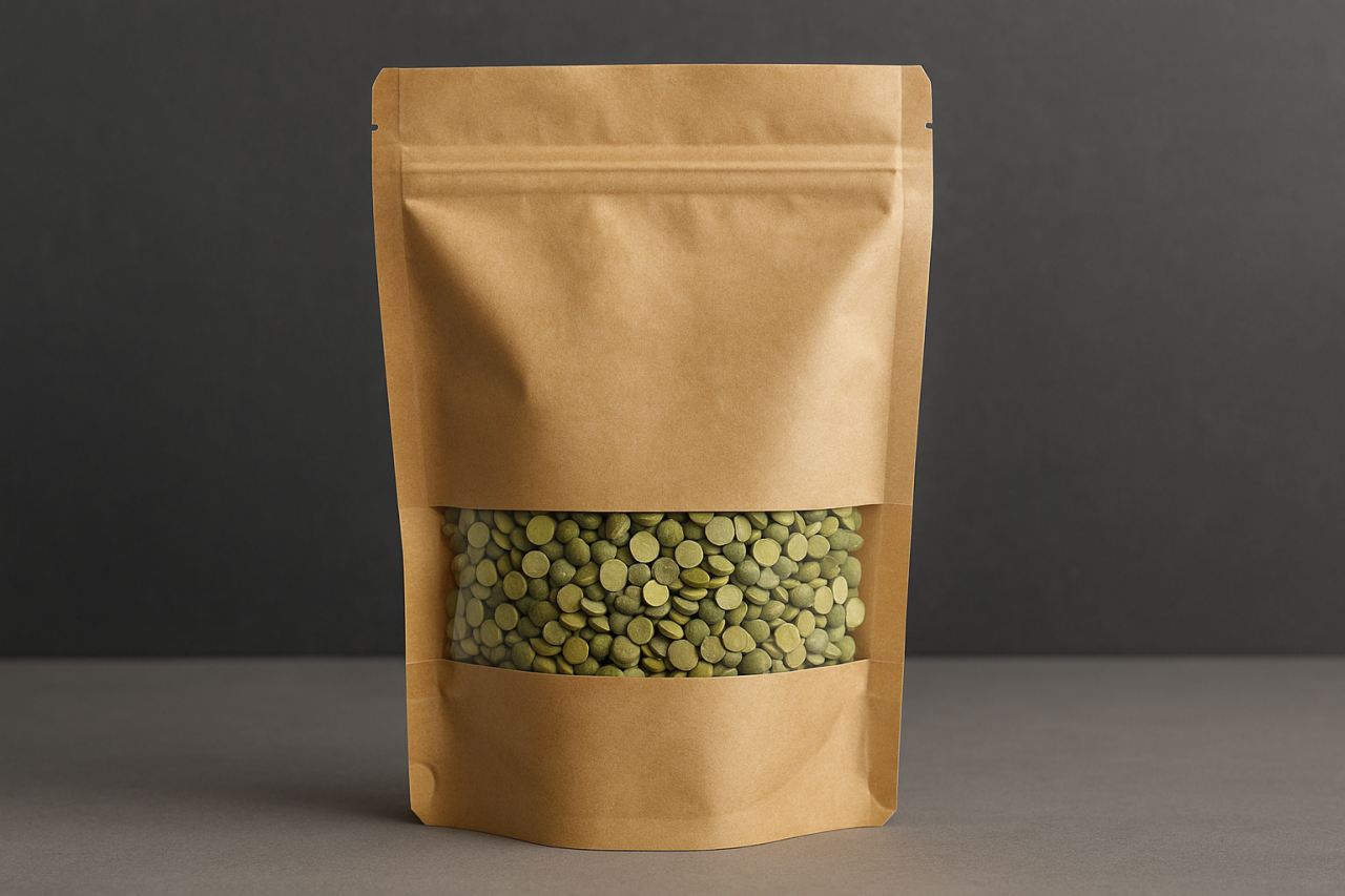 Kraft Pencereli Kilitli Doypack Ambalajlar