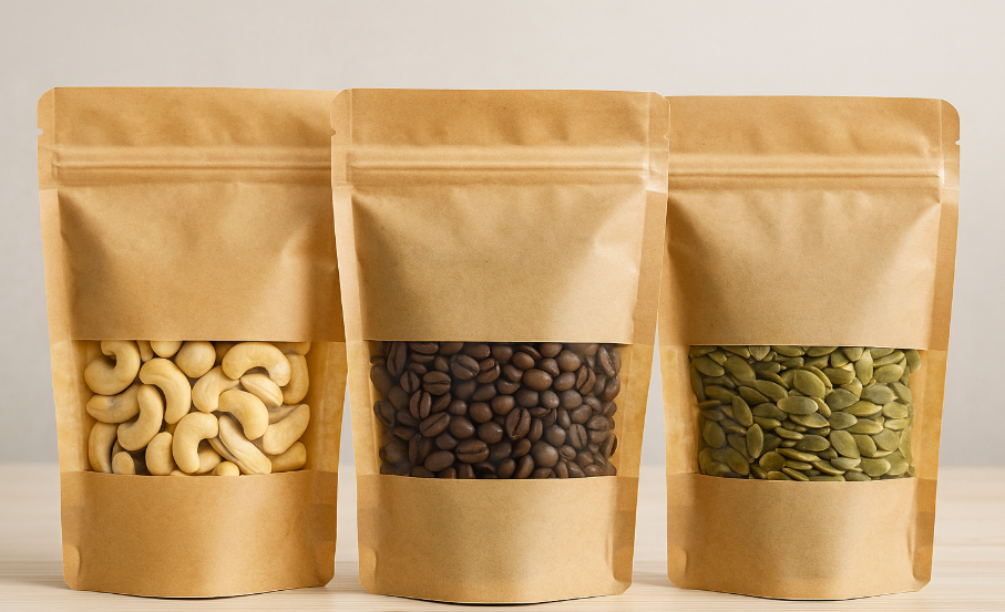 Kraft Pencereli Doypack