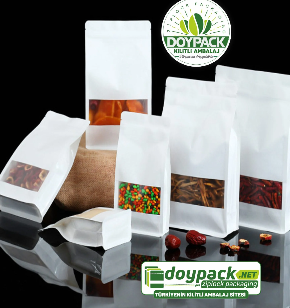 Pencereli Flat Bottom Doypackler