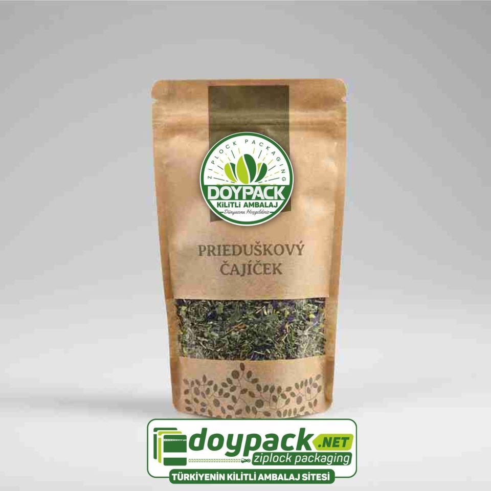 Kraft Pencereli Kilitli Doypack 250 - 20x30cm
