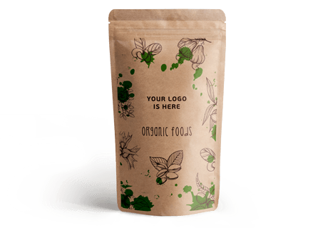 Kraft Pencereli Kilitli Doypack 500 - 11x18.5cm