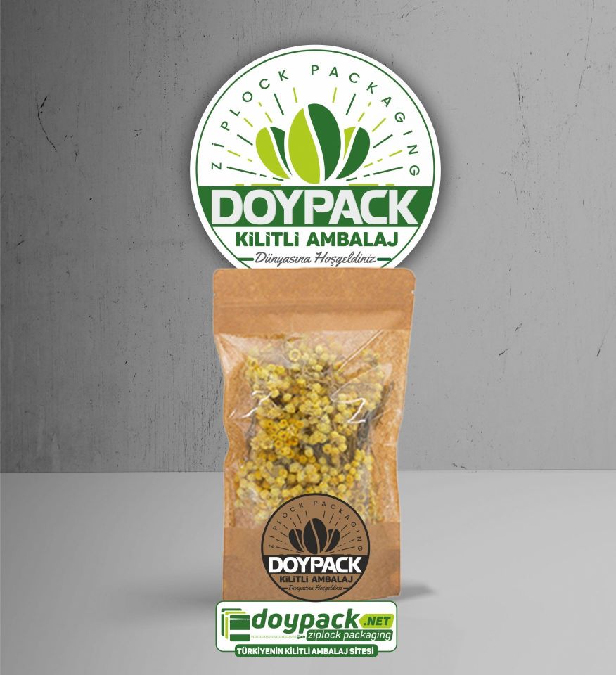 Geniş Pencereli Kraft Kilitli Doypack 1000 - 13x22.5cm