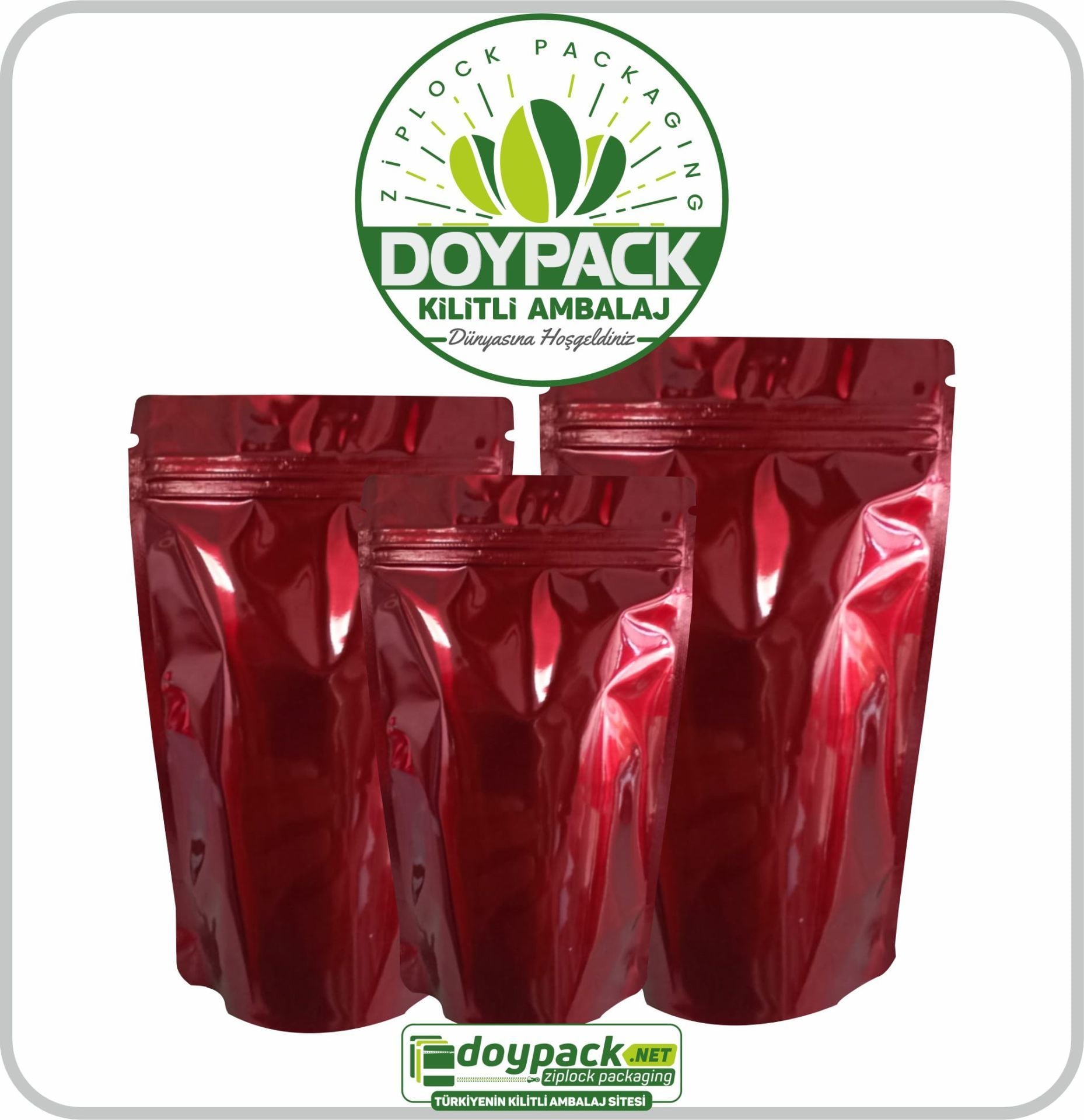 Bordo Alüminyum Kilitli Doypack 2000 - 11x18.5cm