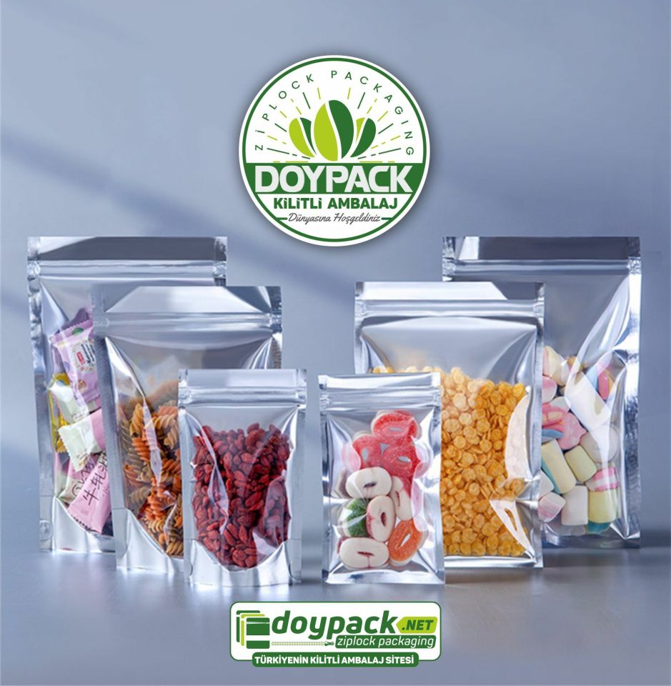 Şeffaf Metalize Gümüş Doypack 250 - 11x18.5cm