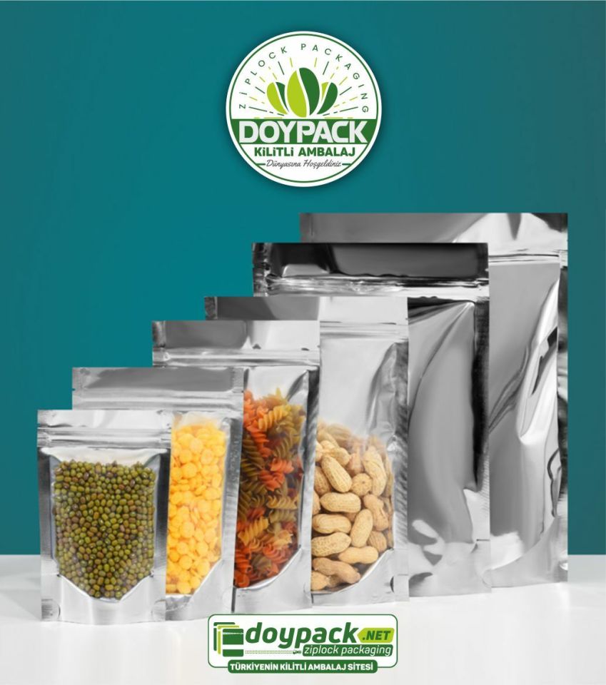 Şeffaf Metalize Gümüş Doypack 500 - 11x18.5cm