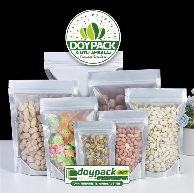 Şeffaf Metalize Gümüş Doypack 1000 - 11x18.5cm