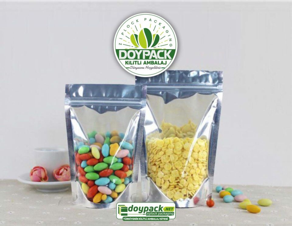 Şeffaf Metalize Gümüş Doypack 3000 - 11x18.5cm