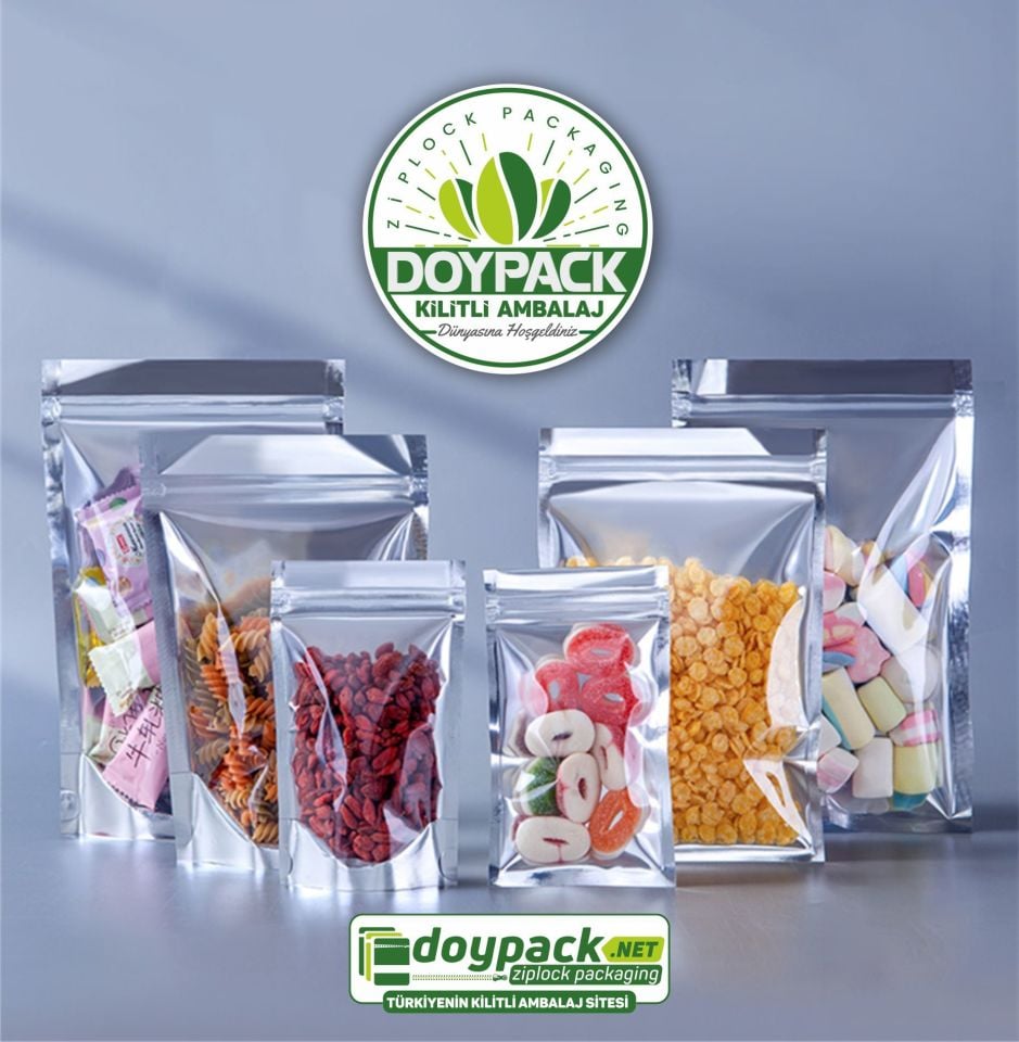 Şeffaf Metalize Gümüş Doypack 2500 - 14x19.5cm