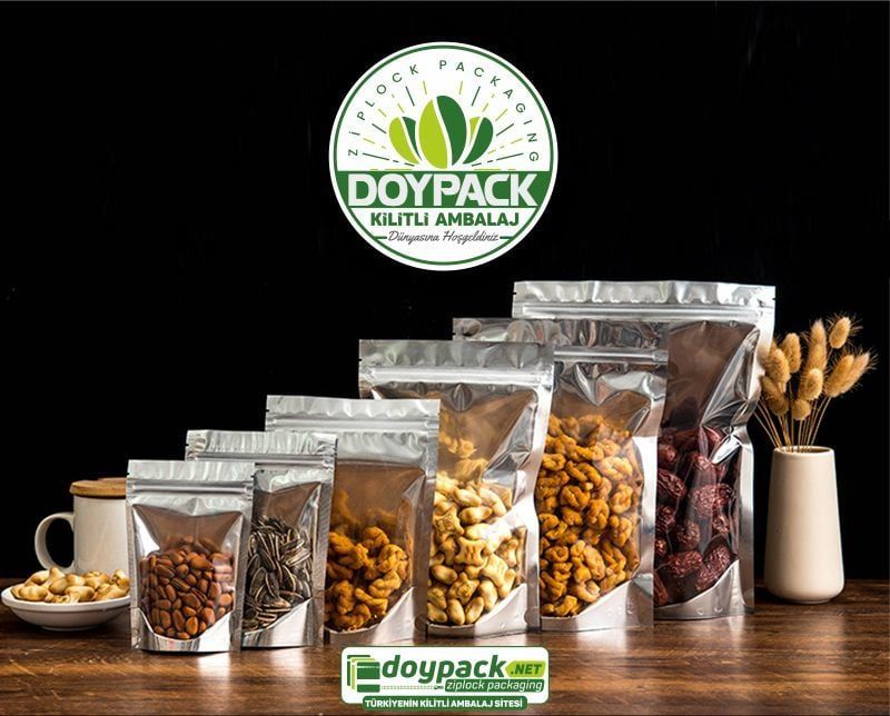 Şeffaf Metalize Gümüş Doypack 2500 - 14x19.5cm