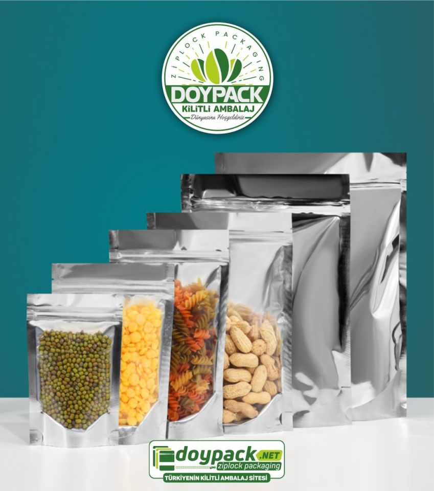 Şeffaf Metalize Gümüş Doypack 2500 - 14x19.5cm