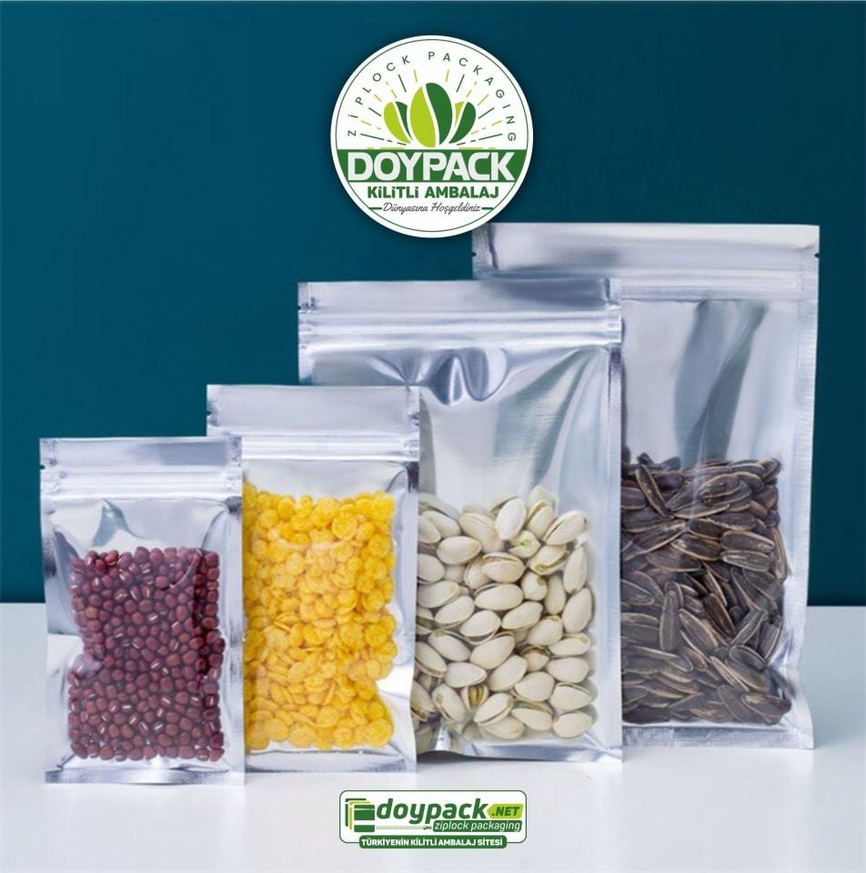 Şeffaf Metalize Gümüş Doypack 2500 - 14x19.5cm