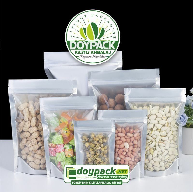 Şeffaf Metalize Gümüş Doypack 2000 - 15x24cm