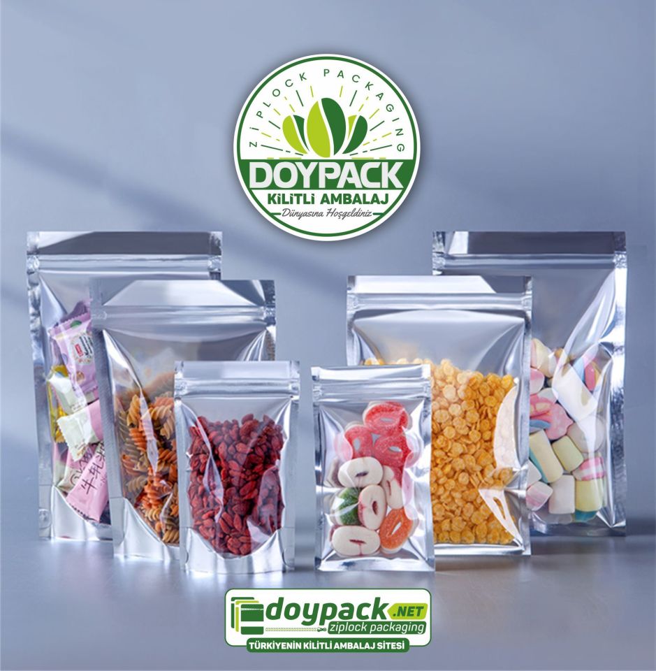 Şeffaf Metalize Gümüş Doypack 100 - 20x30cm