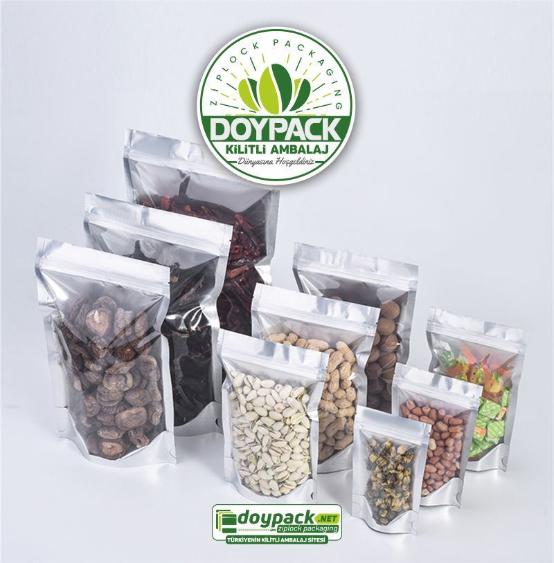 Şeffaf Metalize Gümüş Doypack 250 - 20x30cm