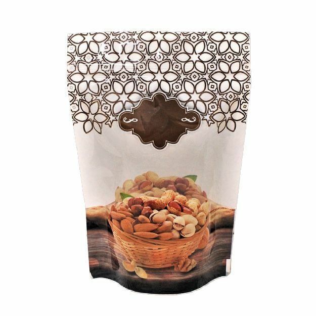 Kuruyemi̇ş Desenli̇ Kahverengi Doypack 13x20cm - 500