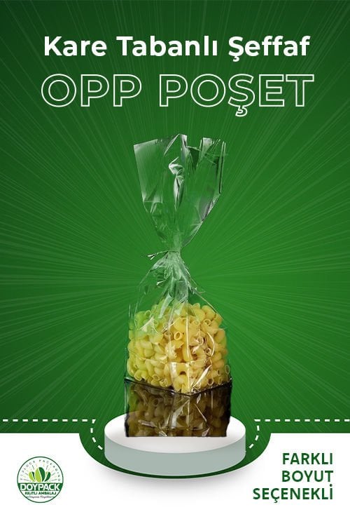 Kare Tabanlı Şeffaf Opp Poşet 5000 - 6x18cm