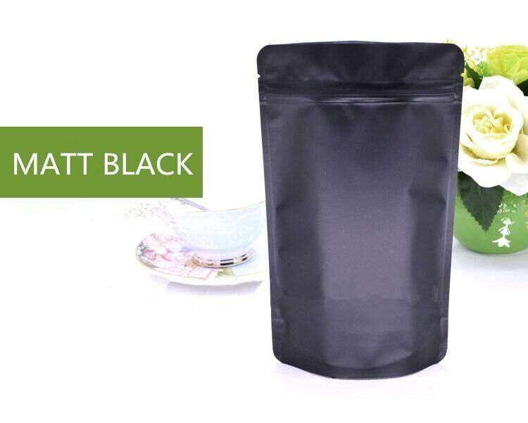 Mat Siyah Alüminyum Kilitli Doypack 50 - 20x30cm