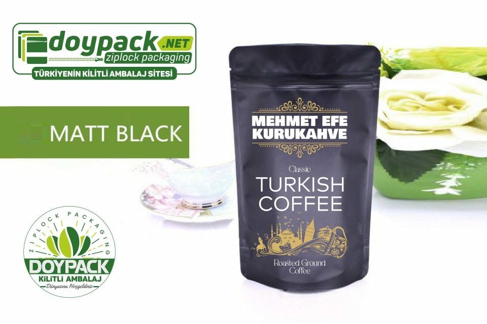 Mat Siyah Alüminyum Kilitli Doypack 1000 - 20x30cm
