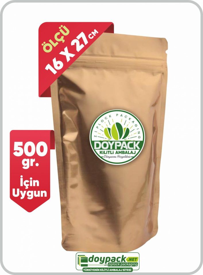 Gold Alüminyum Kilitli Doypack 1000 - 16x27cm