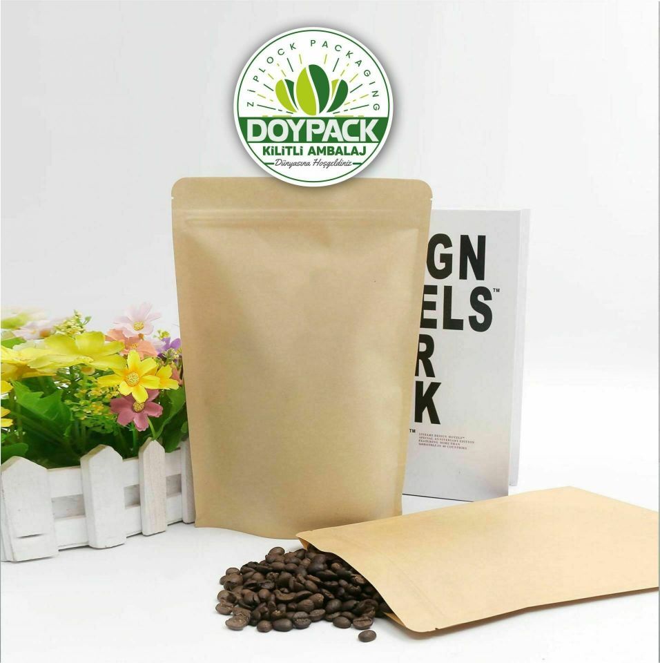 Kraft Alüminyum Kilitli Doypack 50 - 25x34cm