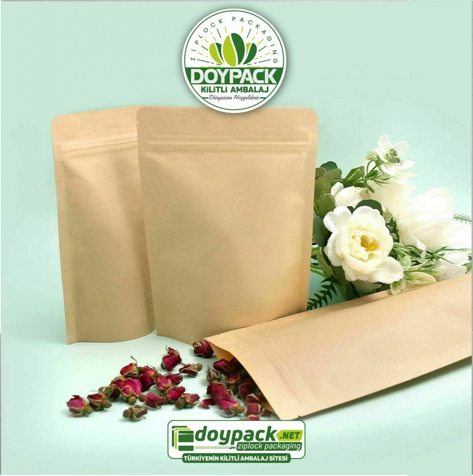 Kraft Alüminyum Kilitli Doypack 100 - 25x34cm