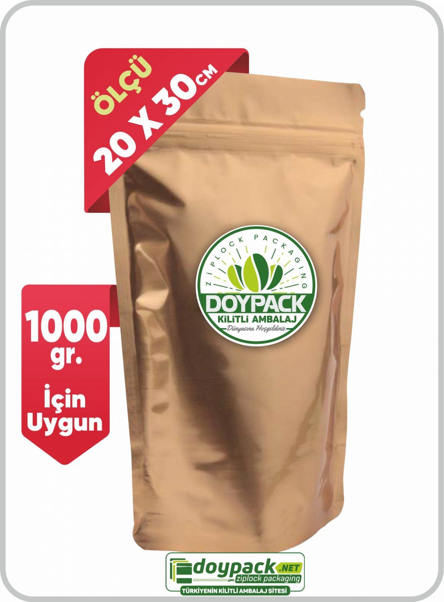 Gold Alüminyum Kilitli Doypack 250 - 20x30cm