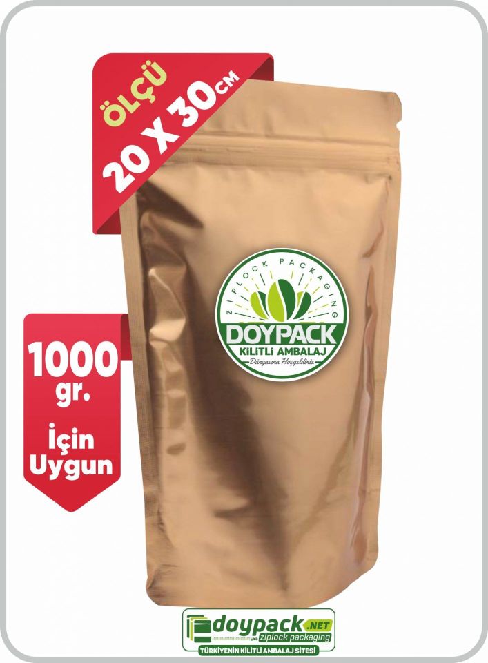 Gold Alüminyum Kilitli Doypack 250 - 20x30cm