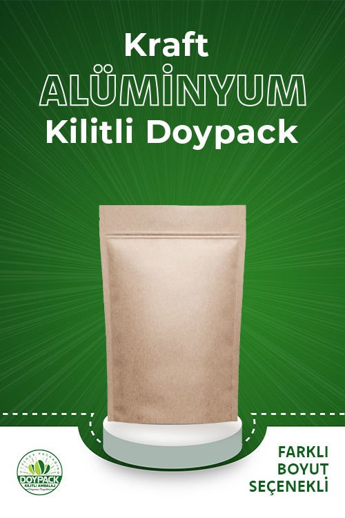 Kraft Alüminyum Kilitli Doypack 2000 - 13x22.5cm