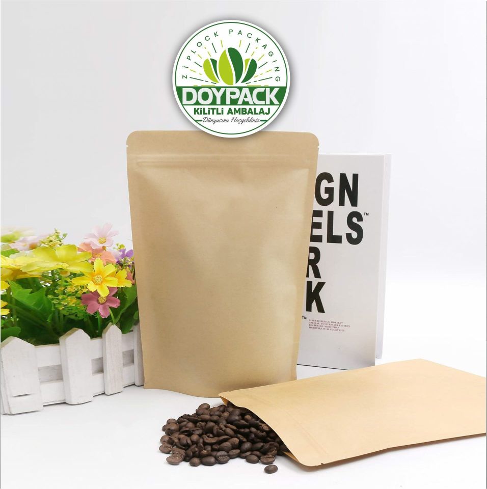 Kraft Alüminyum Kilitli Doypack 2000 - 13x22.5cm