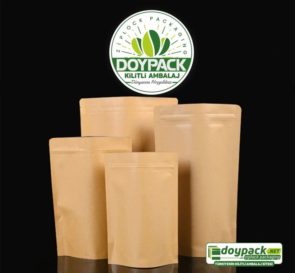 Kraft Alüminyum Kilitli Doypack 2000 - 13x22.5cm