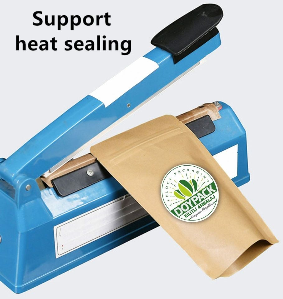 Kraft Alüminyum Kilitli Doypack 2000 - 13x22.5cm