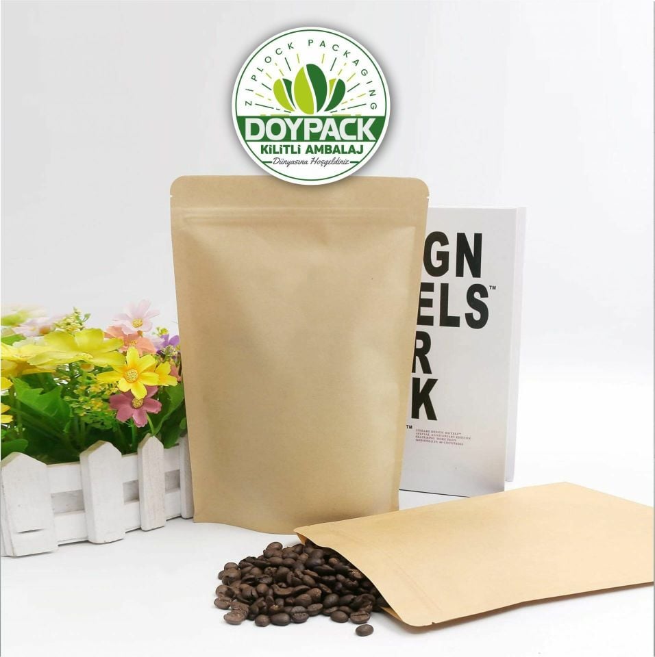Kraft Alüminyum Kilitli Doypack 250 - 11x18.5cm