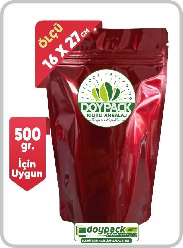 Bordo Alüminyum Kilitli Doypack 250 - 16x27cm