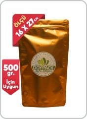 Turuncu Metalize Kilitli Doypack 500 - 16x27cm