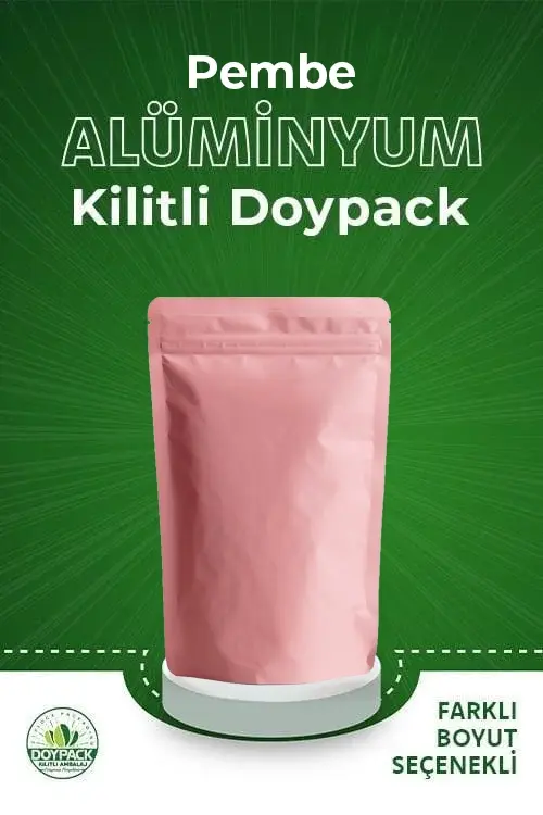 Pembe Alüminyum Kilitli Doypack 1000 - 13x20cm