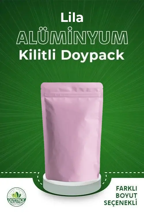 Lila Alüminyum Kilitli Doypack 1000 - 13x20cm