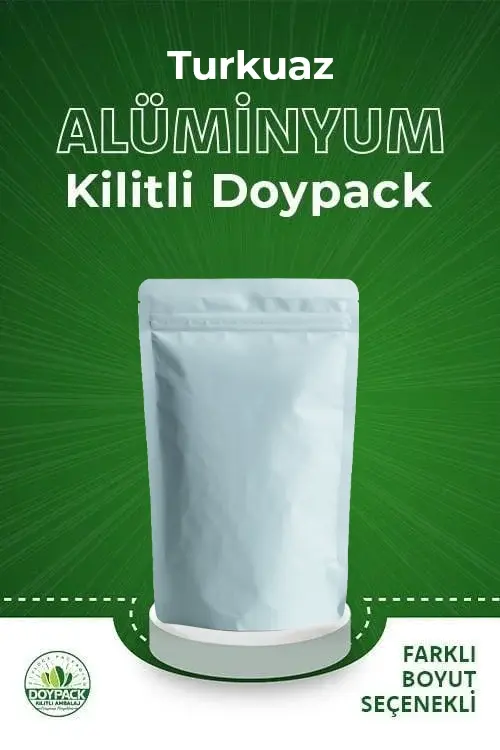 Turkuaz Alüminyum Kilitli Doypack 13x20cm - 1000