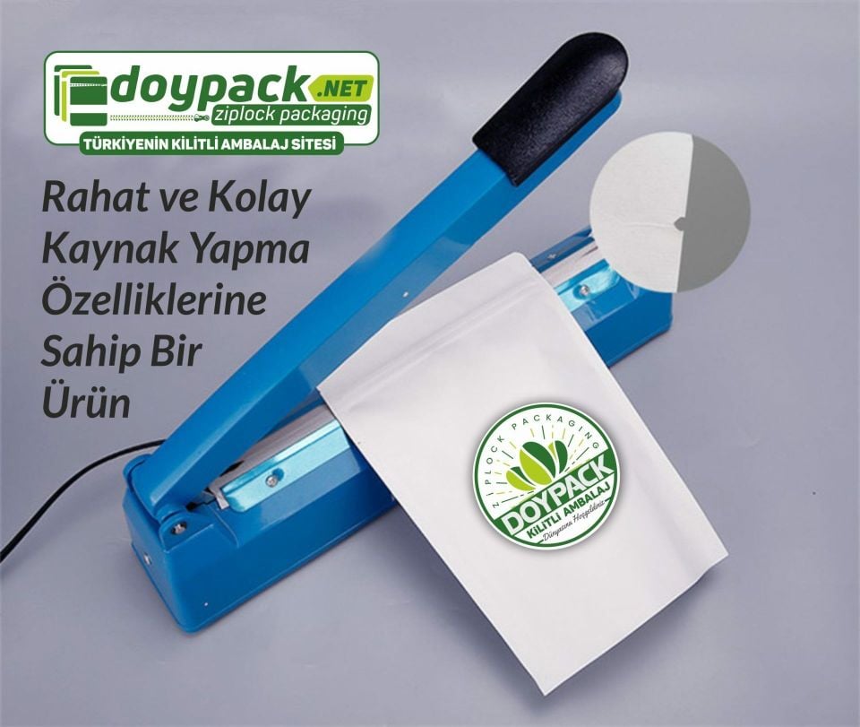 Beyaz Kraft Pencereli Kilitli Doypack 50 - 25x34cm