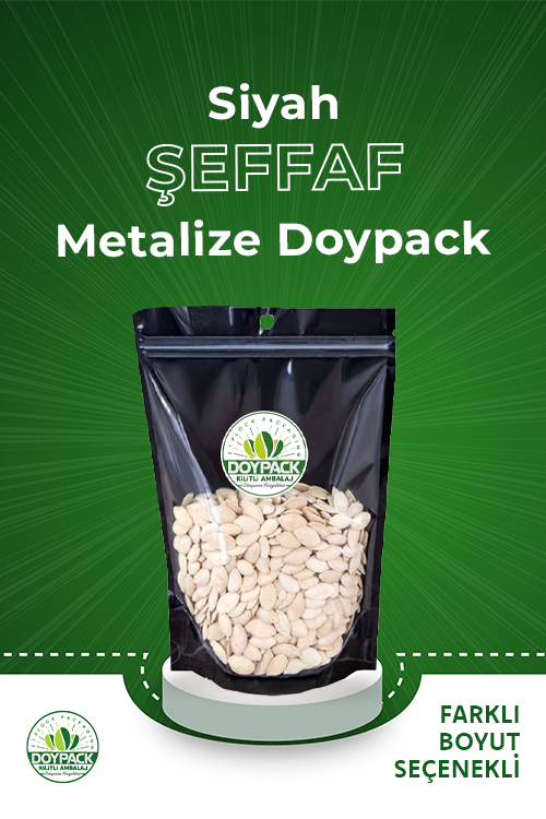 Siyah Şeffaf Metalize Doypack 1000 - 9x14cm