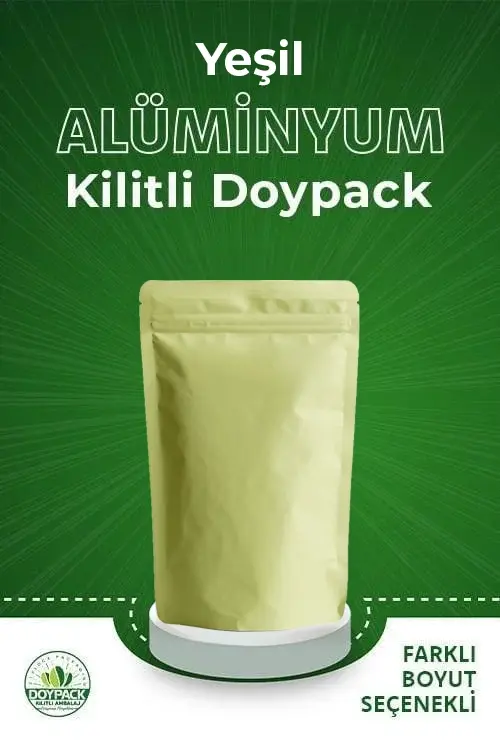 Yeşil Alüminyum Kilitli Doypack 1000 - 13x20cm
