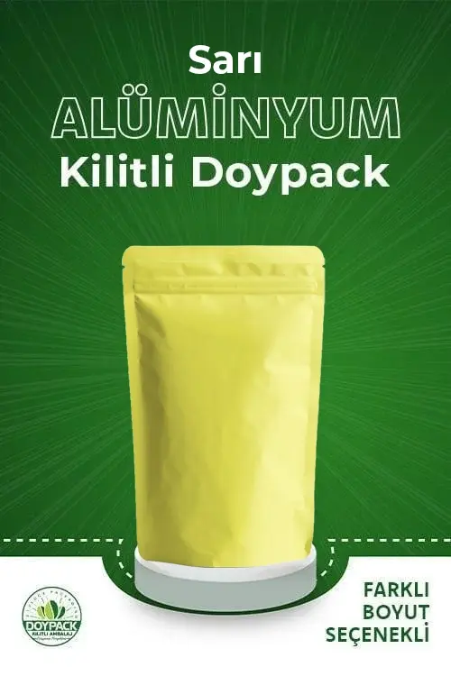 Sarı Alüminyum Kilitli Doypack 500 - 13x20cm
