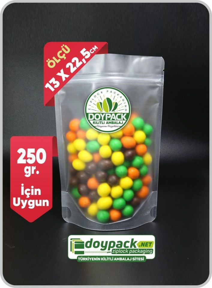 Şeffaf Kilitli Doypack 500 - 13x22.5cm