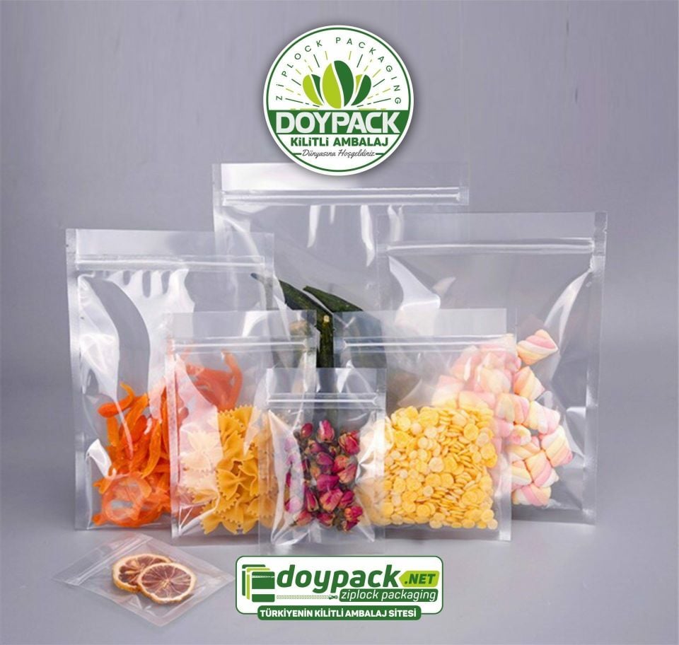 Şeffaf Kilitli Doypack 50 - 20x30cm