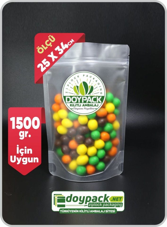 Şeffaf Kilitli Doypack 500 - 25x34cm
