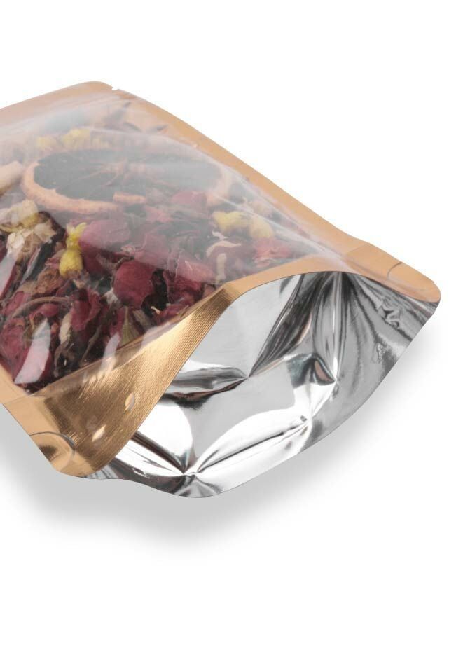 Şeffaf Metalize Gold Kilitli Doypack 3000 - 11x18.5cm