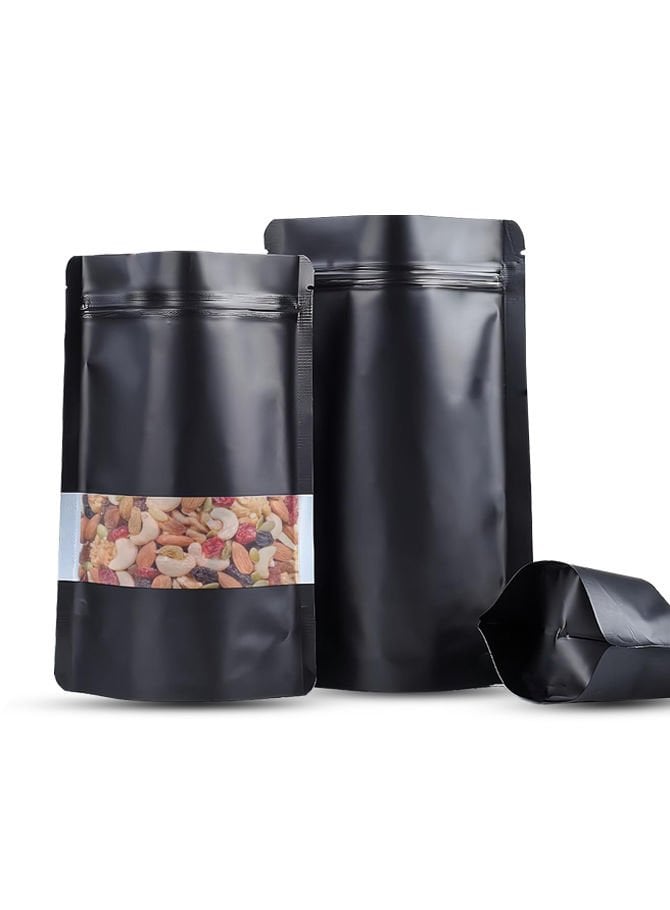Siyah Şeffaf Pencereli Doypack 1000 - 15x22cm