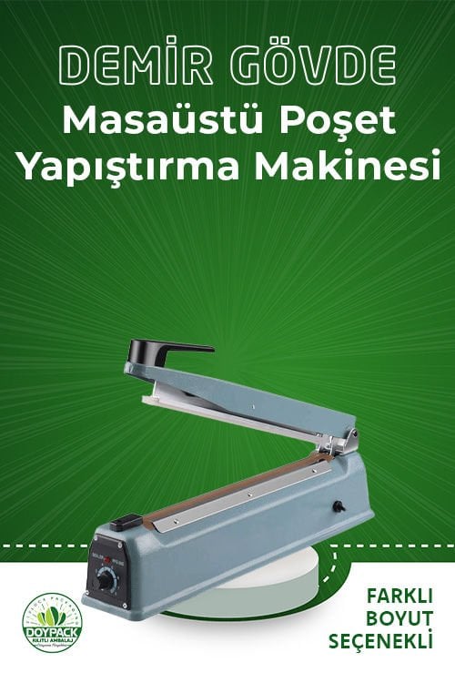Masaüstü Poşet Yapıştırma Makinesi 30 cm Demir Gövde