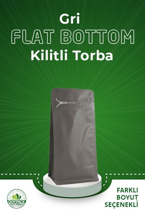Gri Kilitli Flat Bottom Buradan Açınız Torba 11x21+4 Cm 250 Gr 1000