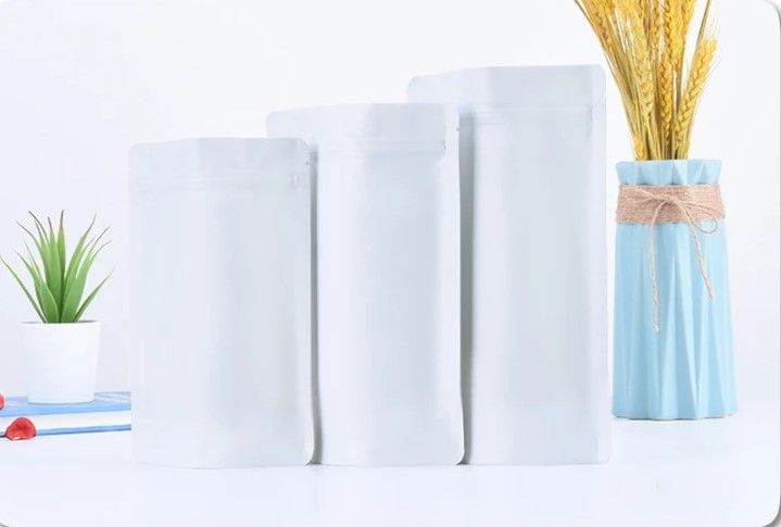 Beyaz Kraft Alüminyum Kilitli Doypack 500 - 16x27cm