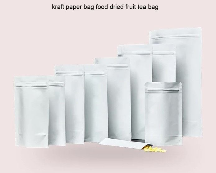 Beyaz Kraft Alüminyum Kilitli Doypack 500 - 16x27cm